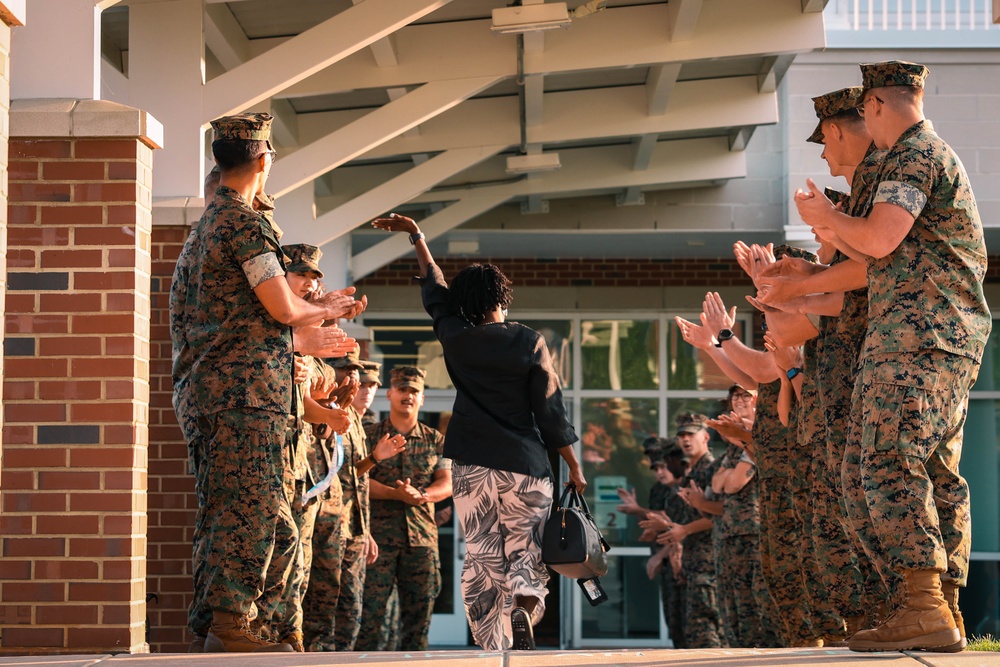 U.S. Marines welcome students back to school
