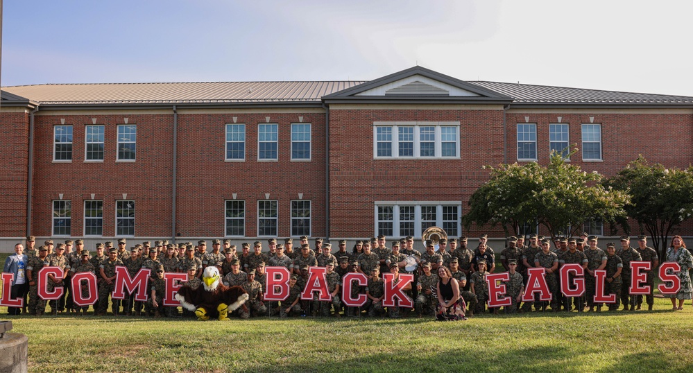 U.S. Marines welcome students back to school