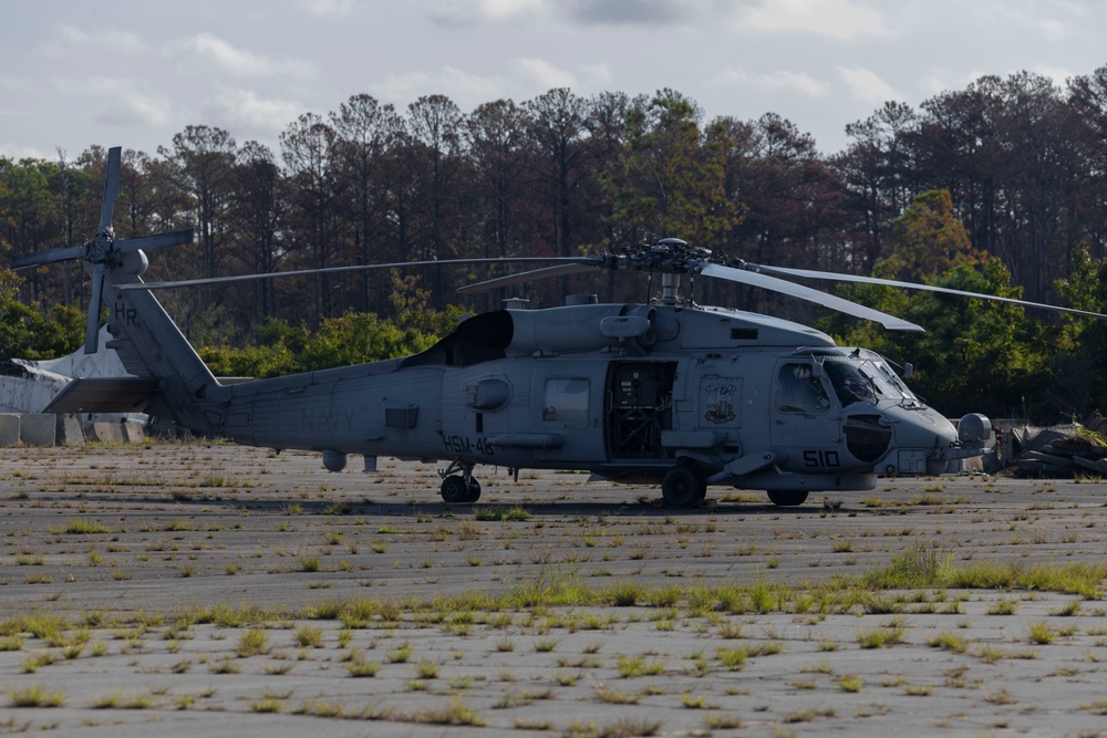 U.S. Marines with MWSS-271 operate a forward arming and refueling point during Fleet Battle Problem 2024