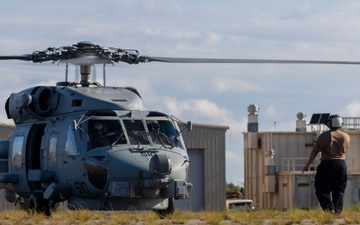 U.S. Marines with MWSS-271 operate a forward arming and refueling point during Fleet Battle Problem 2024