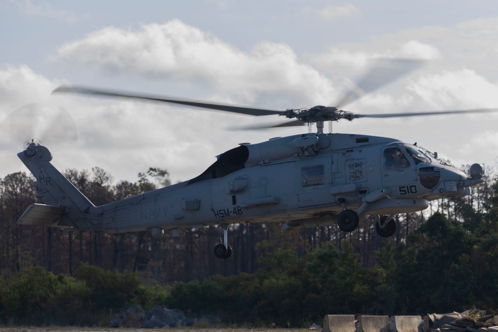 U.S. Marines with MWSS-271 operate a forward arming and refueling point during Fleet Battle Problem 2024