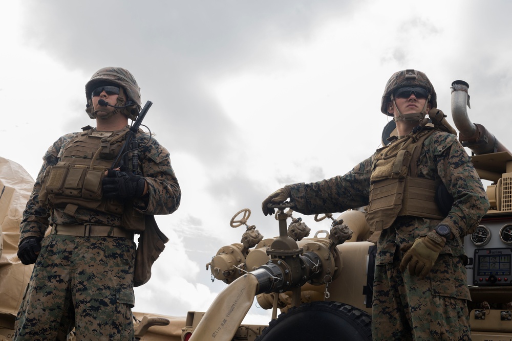 U.S. Marines with MWSS-271 operate a forward arming and refueling point during Fleet Battle Problem 2024