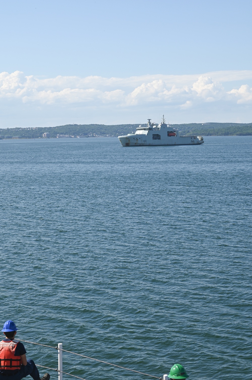 US Coast Guard, US Navy, Royal Canadian and Royal Danish navy vessels transit Halifax Harbour to open ocean during Operation Nanook 2024