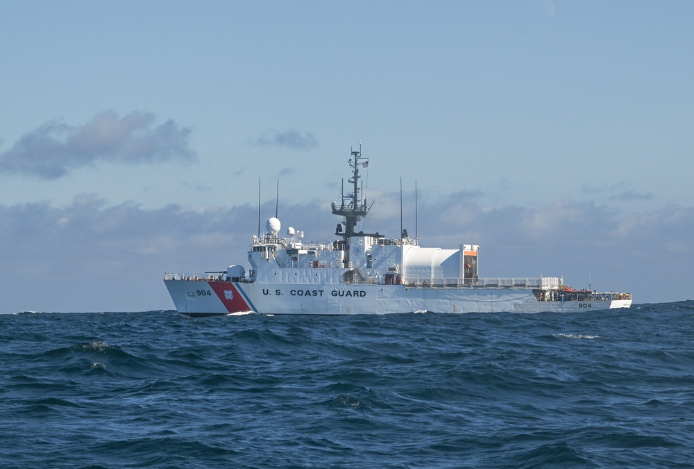 US Coast Guard, US Navy, Royal Canadian and Royal Danish navy vessels transit Halifax Harbour to open ocean during Operation Nanook 2024