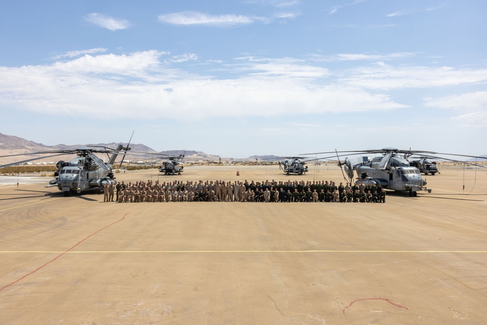 Marines with HMH-462 pose for a group photo