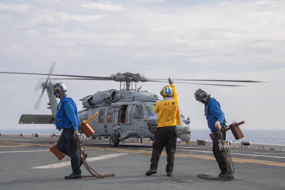 USS America (LHA 6) Conducts Flight Operations