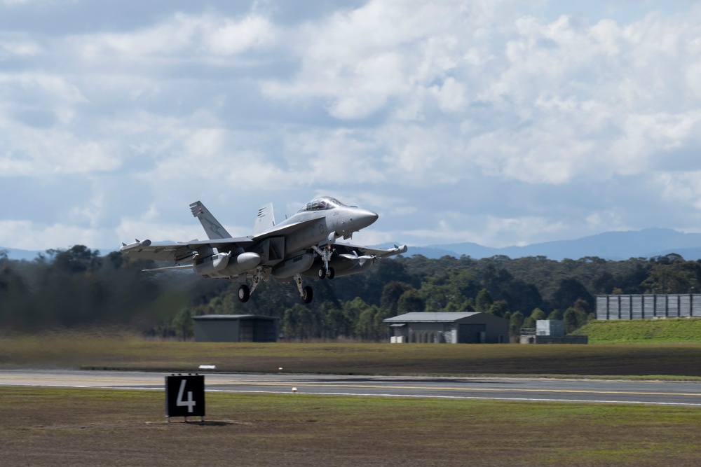 Royal Australian Air Force aircraft take off