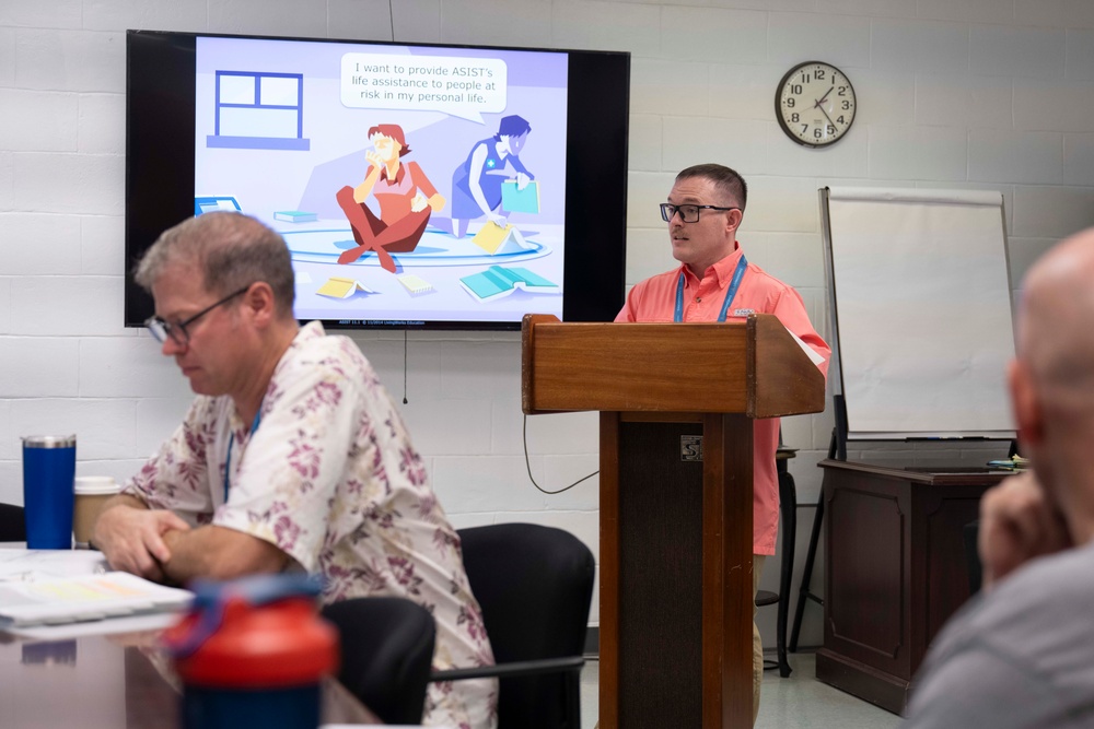 Installation Personnel aboard Diego Garcia participate in a Suicide Prevention Training