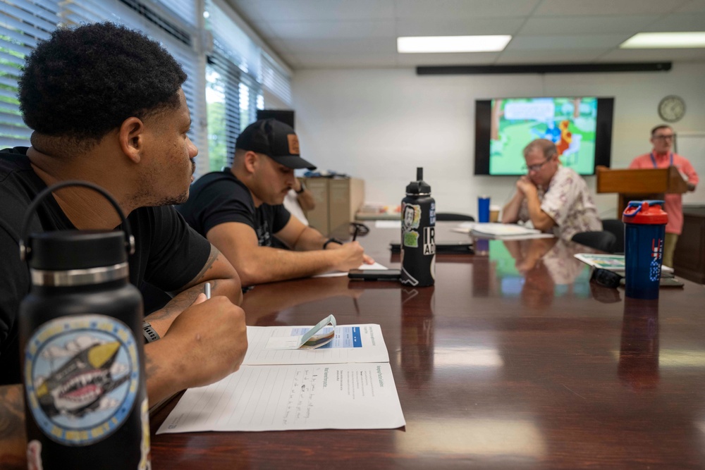 Installation Personnel aboard Diego Garcia participate in a Suicide Prevention Training