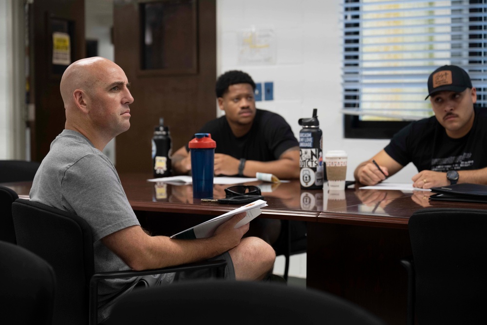 Installation Personnel aboard Diego Garcia participate in a Suicide Prevention Training