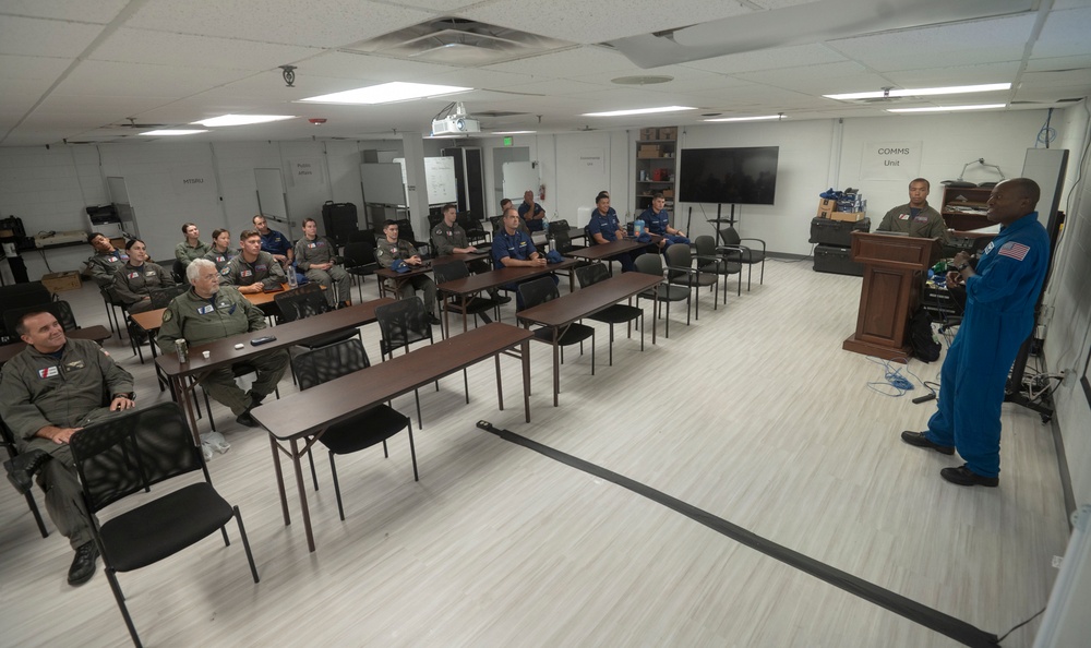 Commander Andre Douglas visits Coast Guard Air Station Miami