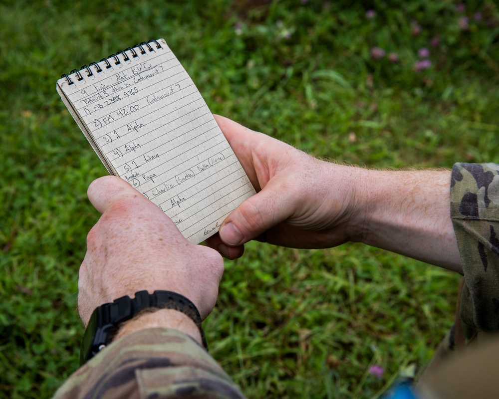 U.S. Army National Guard soldiers study warrior tasks at the 2024 National Best Warrior Competition