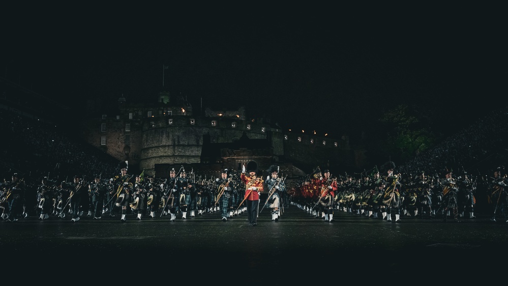 Assistant Commandant, Gen. Mahoney, takes first salute at Royal Edinburgh Military Tattoo