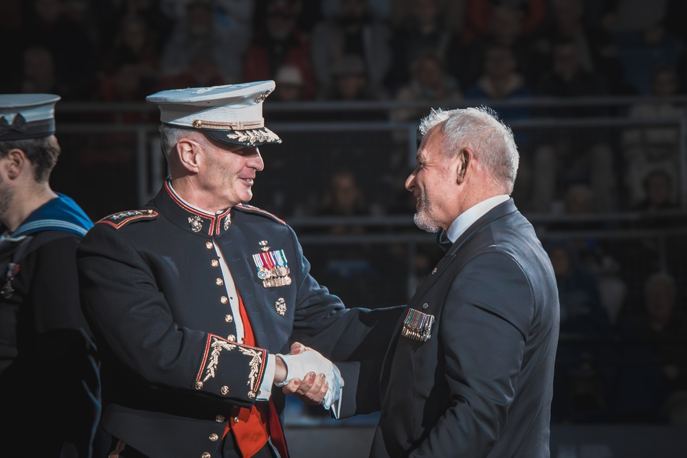 Assistant Commandant, Gen. Mahoney, takes first salute at Royal Edinburgh Military Tattoo