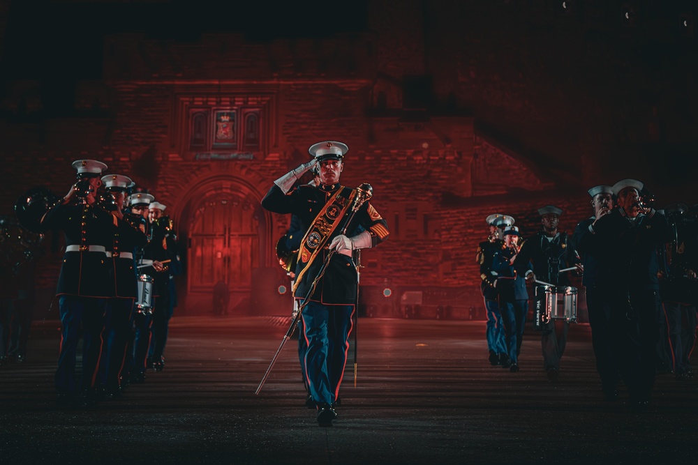 Assistant Commandant, Gen. Mahoney, takes first salute at Royal Edinburgh Military Tattoo