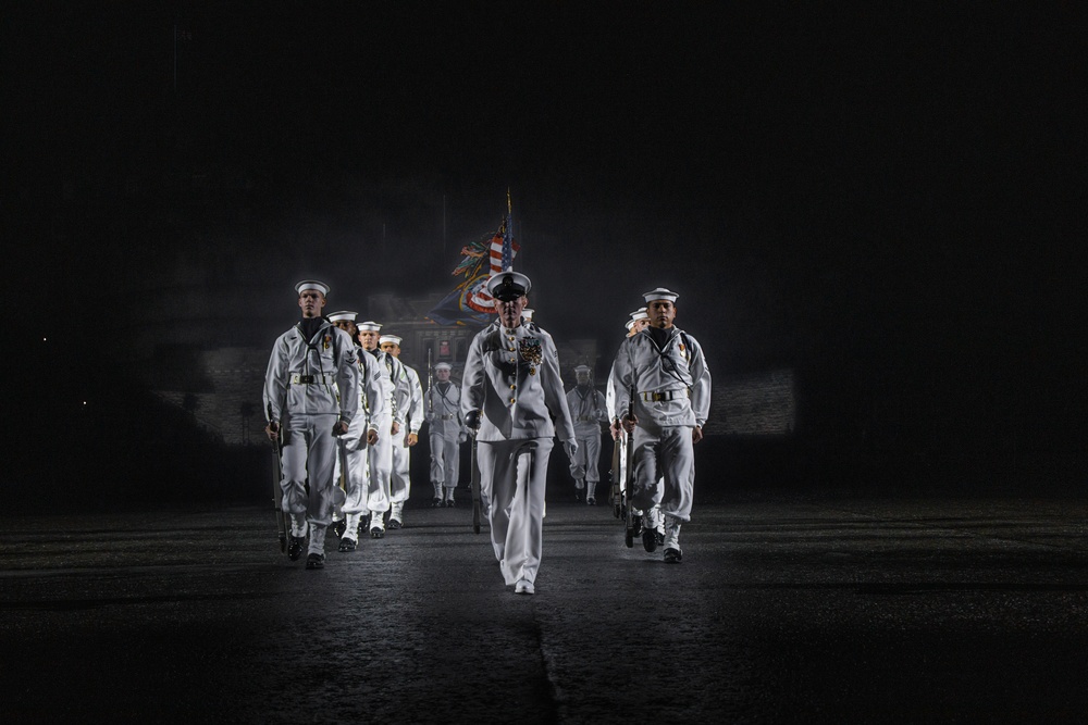 Assistant Commandant, Gen. Mahoney, takes first salute at Royal Edinburgh Military Tattoo