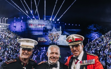 Assistant Commandant, Gen. Mahoney, takes first salute at Royal Edinburgh Military Tattoo