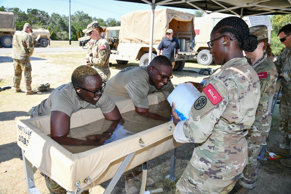 Arm Immersion Cooling Station at Camp Bullis, TX.