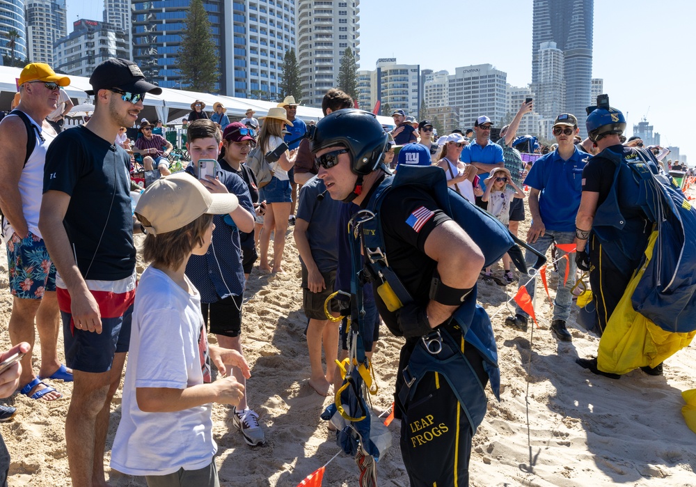 Navy Parachute Team Jumps into Pacific Airshow Gold Coast Australia 2024