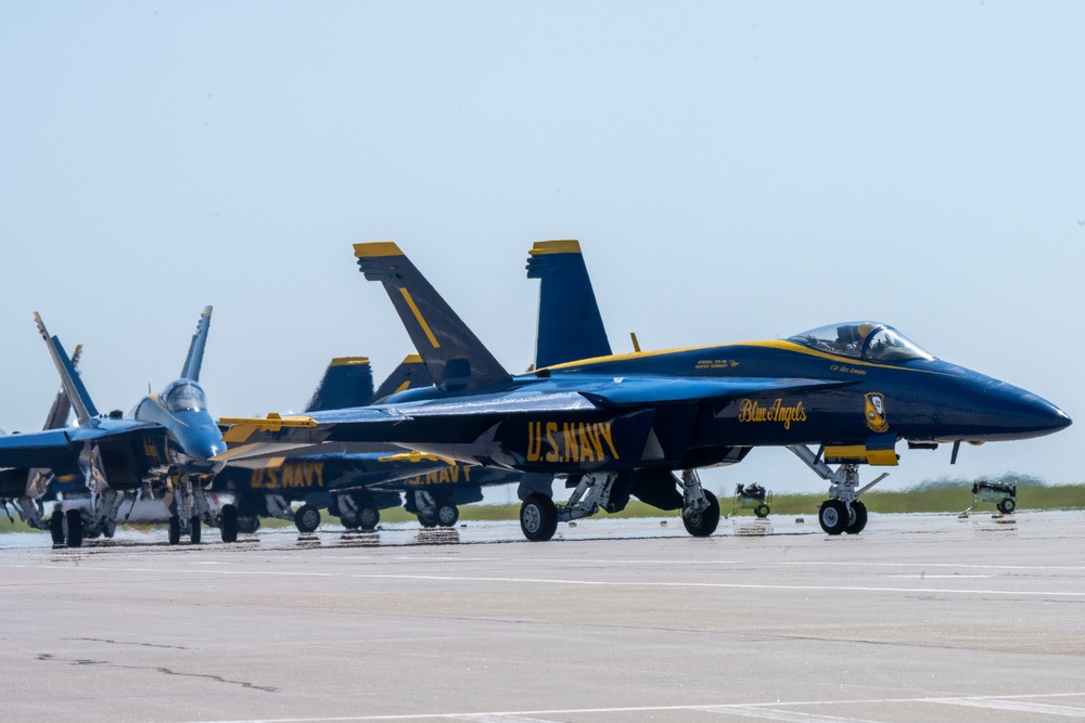 U.S. Navy Blue Angels arrive at McConnell