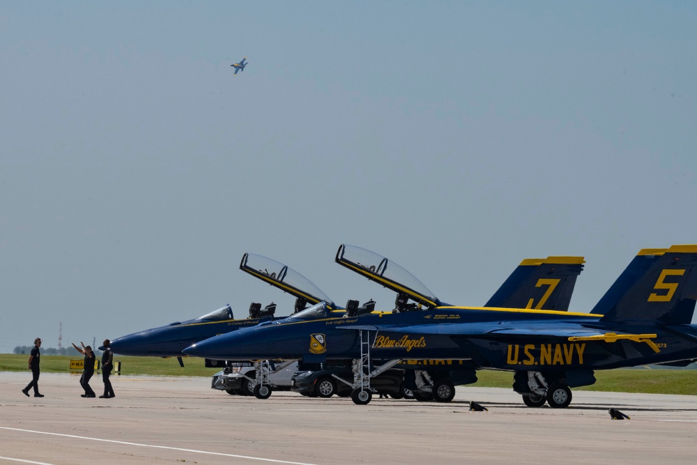 U.S. Navy Blue Angels arrive at McConnell