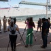 The Crew of the Future USS Kingsville (LCS 36) Host Media and NJROTC Students