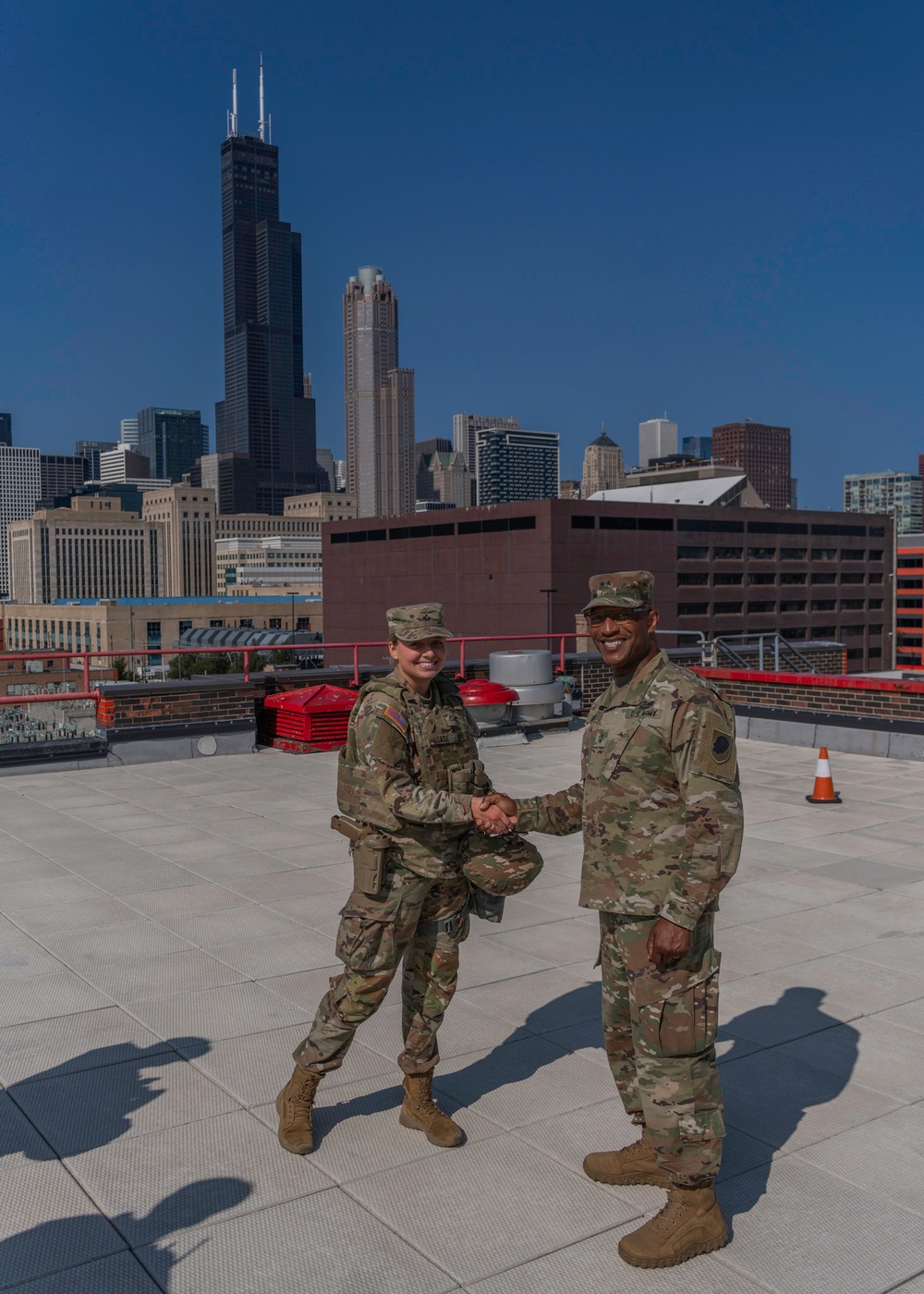 Macomb Native Illinois National Guard Soldier Receives Command Coin from Major General on State Active Duty