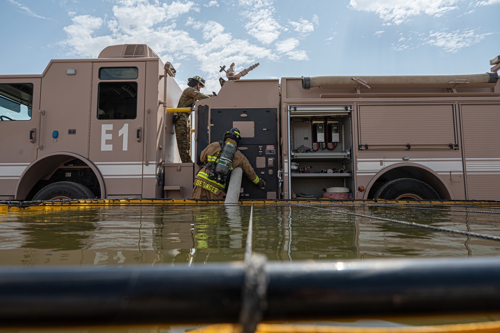386th ECES firefighters and host nation participate in joint coalition exercise