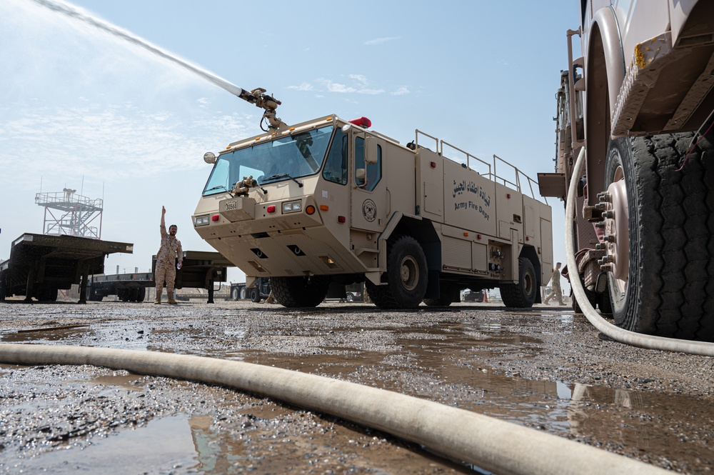386th ECES firefighters and host nation participate in joint coalition exercise