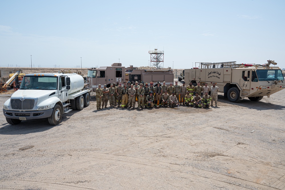 386th ECES firefighters and host nation participate in joint coalition exercise