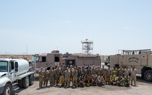 386th ECES firefighters and host nation participate in joint coalition exercise