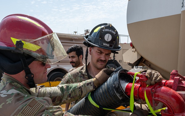 386th ECES firefighters and host nation participate in joint coalition exercise