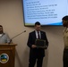 Corporal Kentavis Marbuary is awarded an outstanding citizenship award from the city of Twentynine Palms
