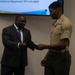 Corporal Kentavis Marbuary is awarded an outstanding citizenship award from the city of Twentynine Palms