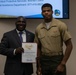 Corporal Kentavis Marbuary is awarded an outstanding citizenship award from the city of Twentynine Palms