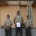 Corporal Kentavis Marbuary is awarded an outstanding citizenship award from the city of Twentynine Palms