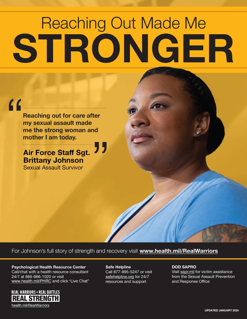 Reaching Out Made Me Stronger Brochure – Air Force Staff Sgt. Brittany JohnsonReaching Out Made Me Stronger Brochure – Air Force Staff Sgt. Brittany Johnson Poster