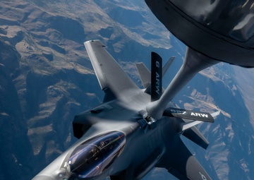 93rd Air Refueling Squadron refuels F-35's assigned to the 388th Fighter Wing