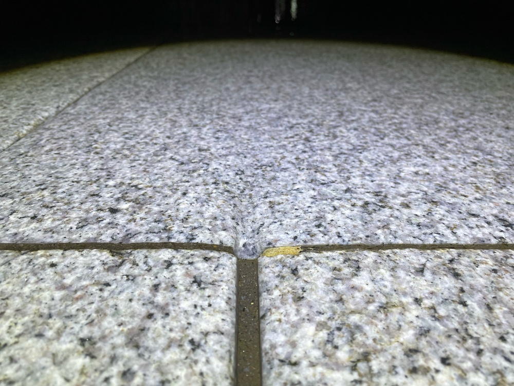 Wear can be seen on granite pavers in the Pfaffensprung tunnel