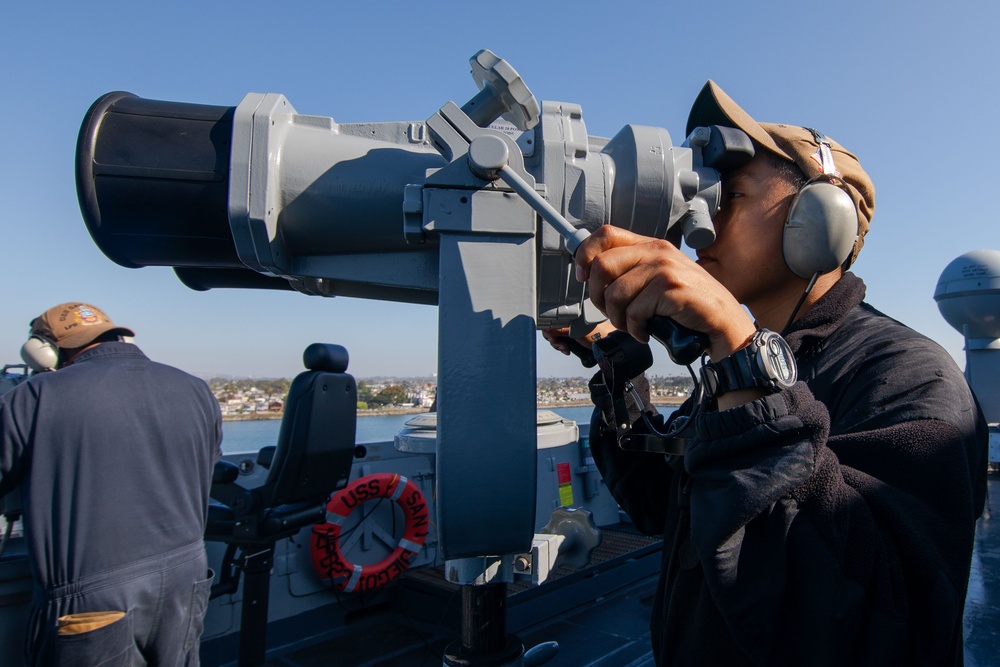 USS San Diego gets underway