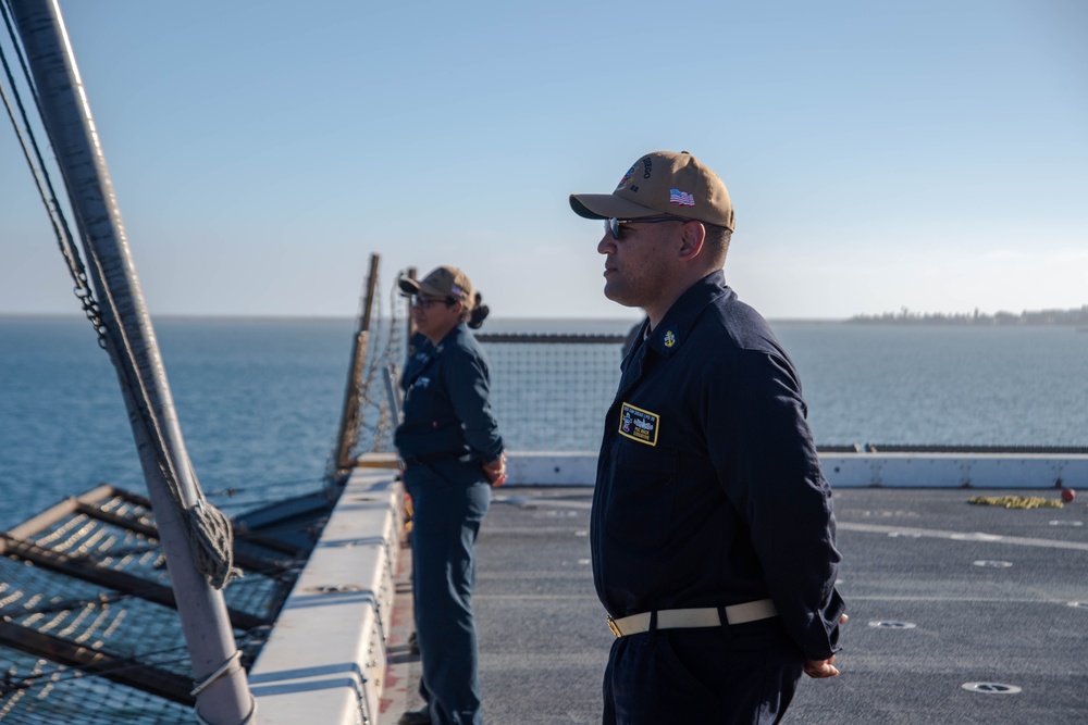 USS San Diego departs San Diego