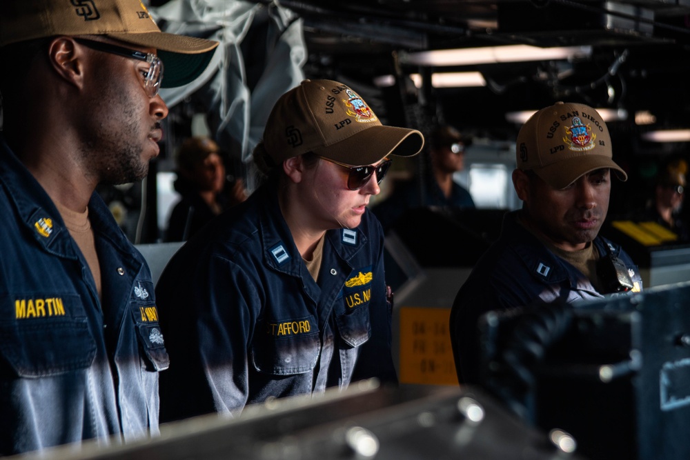 USS San Diego departs San Diego