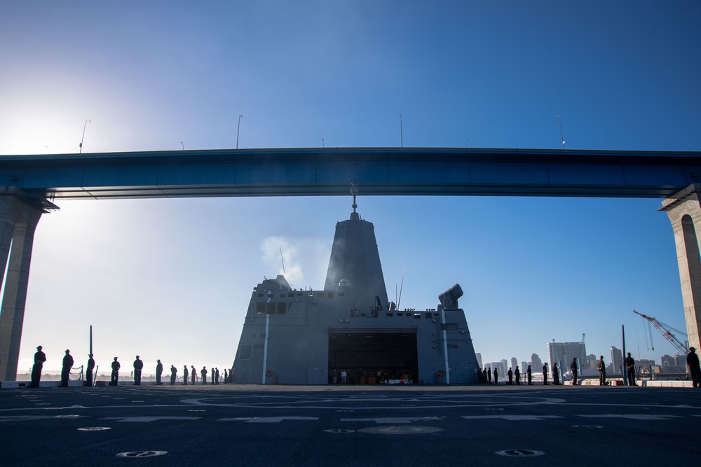 USS San Diego departs San Diego