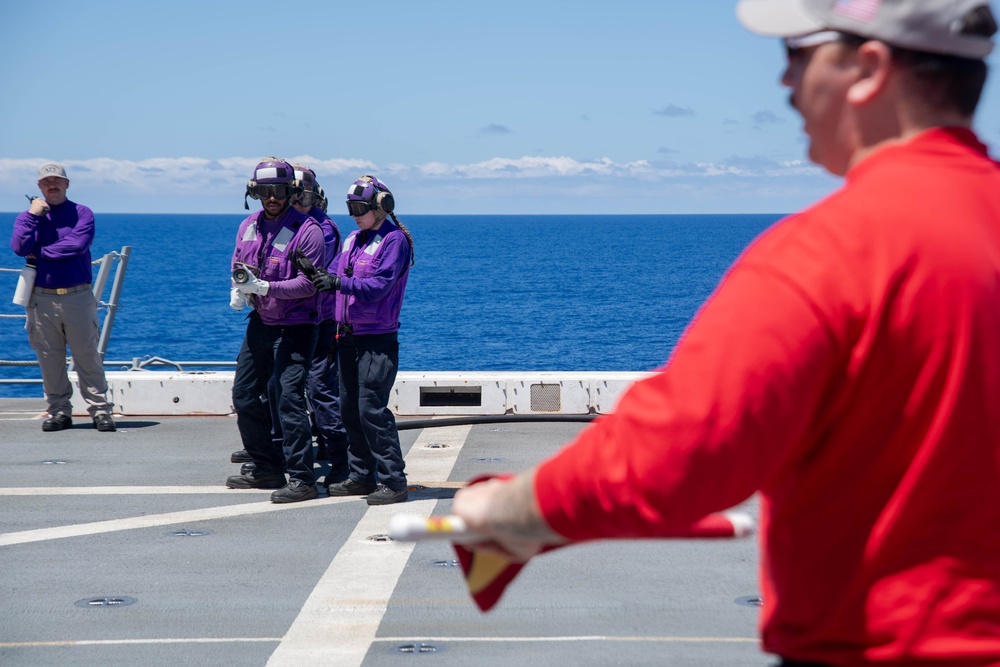 USS San Diego conducts fire drill at sea