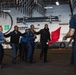 USS George Washington Sailors conduct training in the hangar bay