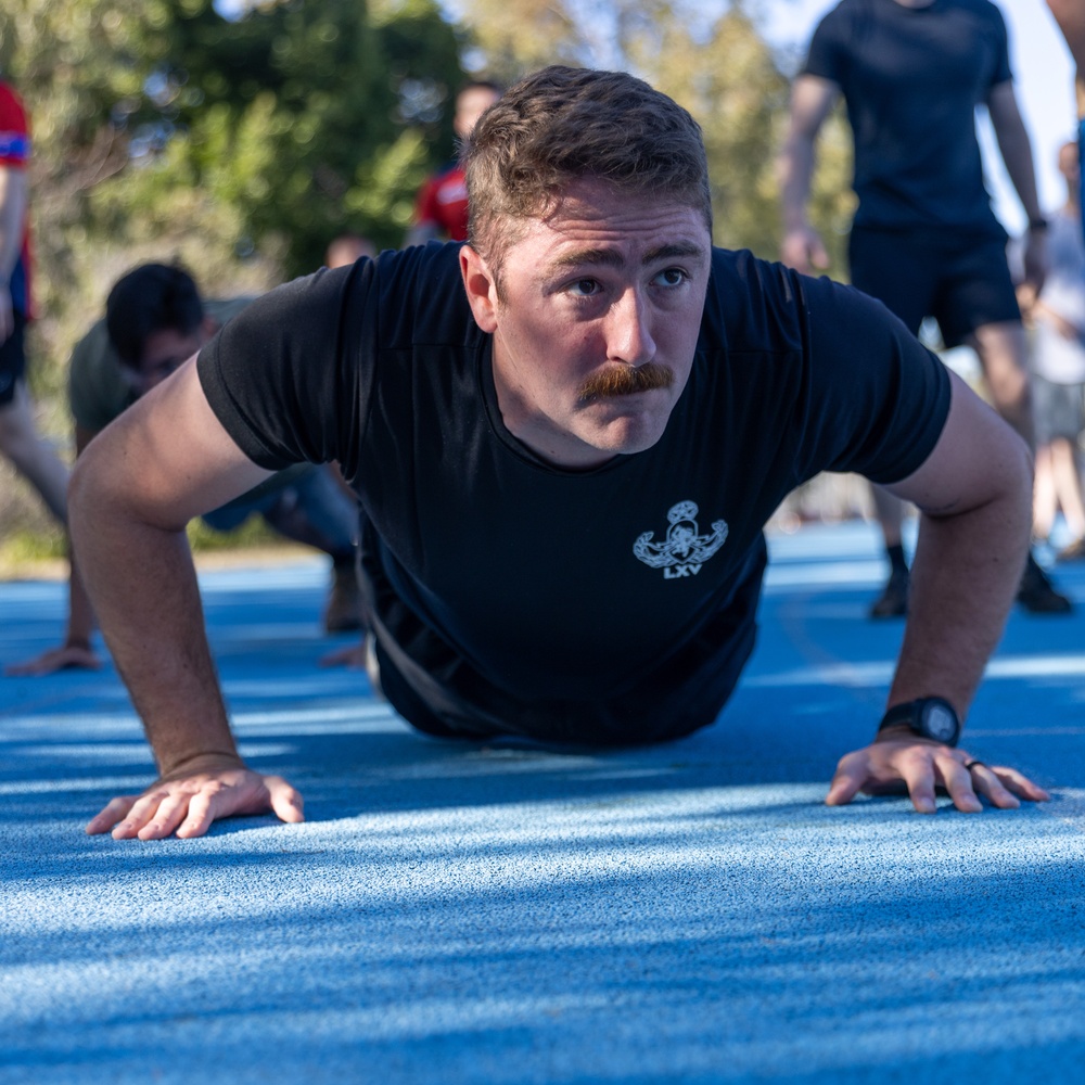 Joint combined service members participate in PT event during Render Safe 2024