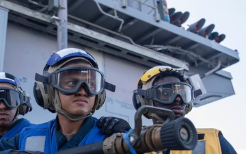 Sailors Participate in Crash and Salvage Drill