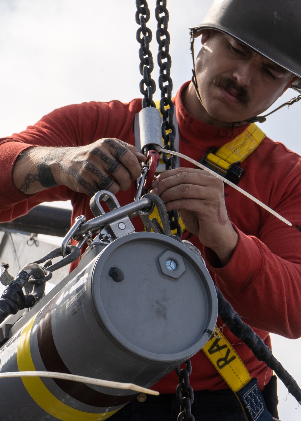 USS George Washington Sailors download rolling airframe missiles