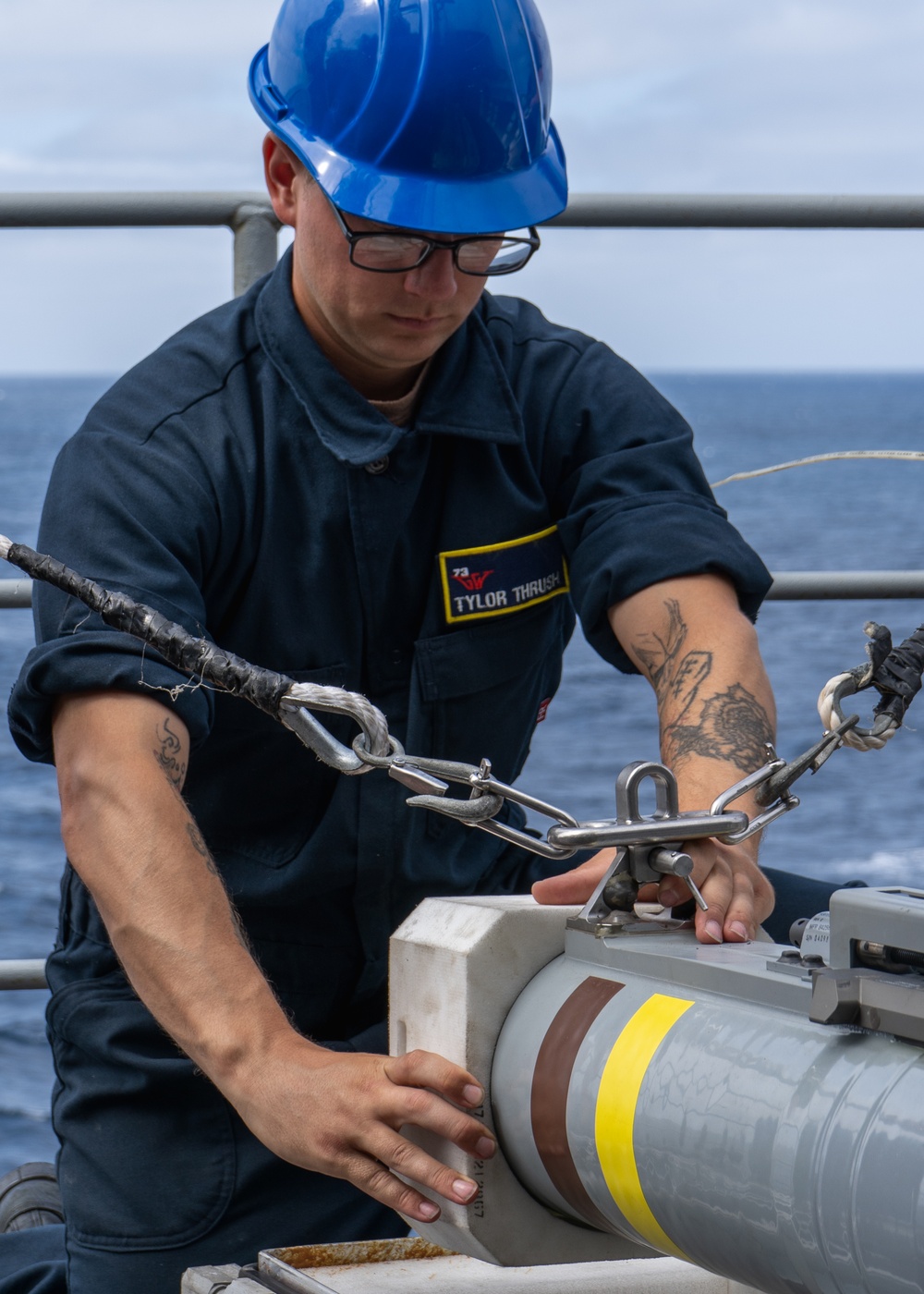 USS George Washington Sailors download rolling airframe missiles