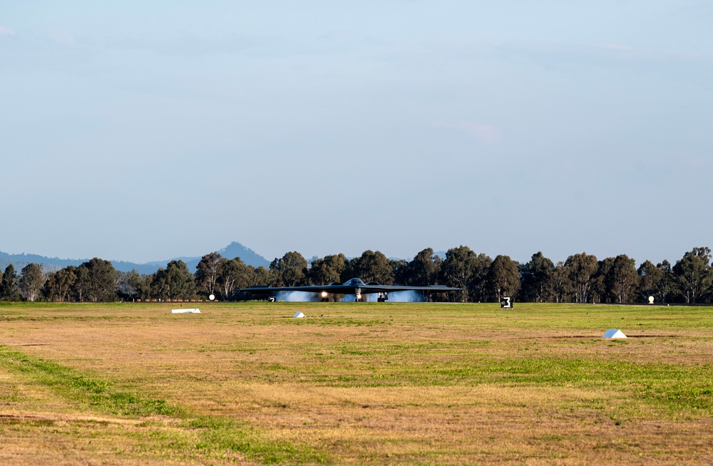 Two B-2 Spirits return to RAAF Amberley after BTF mission